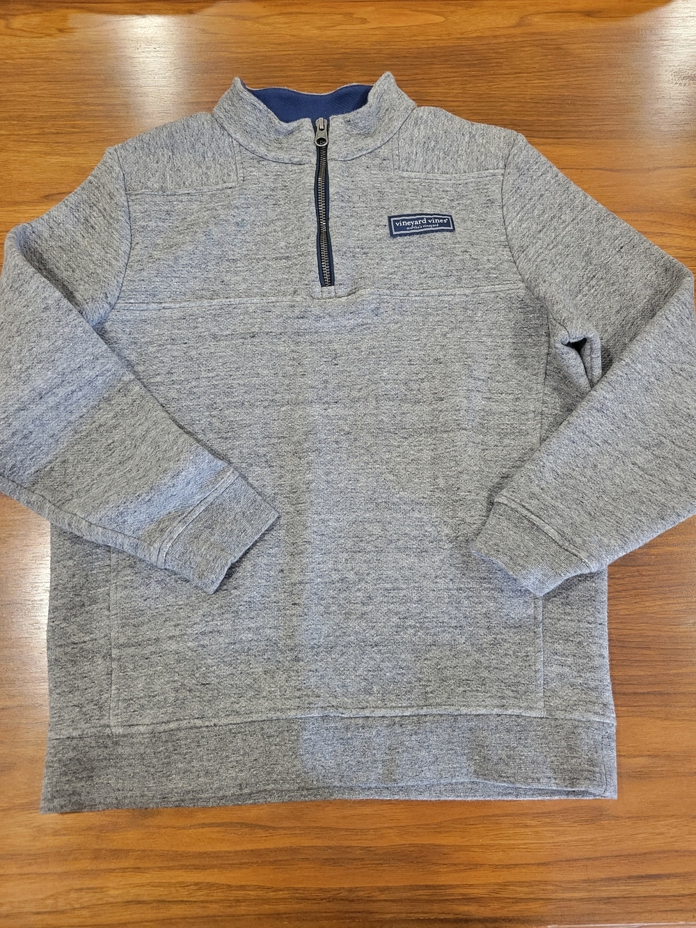 Vineyard Vines Men's Heather Gray Quarter-Zip "The Shep" Sweater